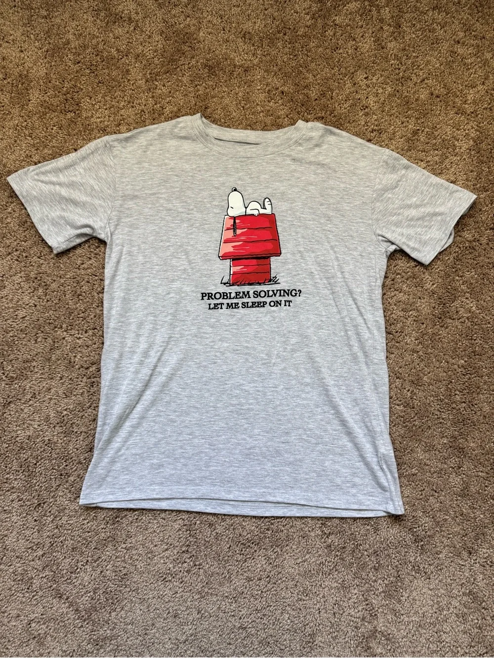 Peanuts Snoopy Charlie Brown Linus Casual Men’s Short Sleeved Shirt S Cartoon